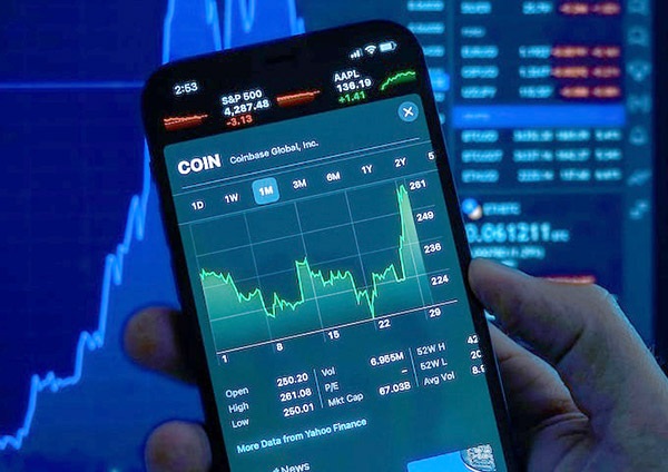 Cryptocurrency chart on mobile screen.